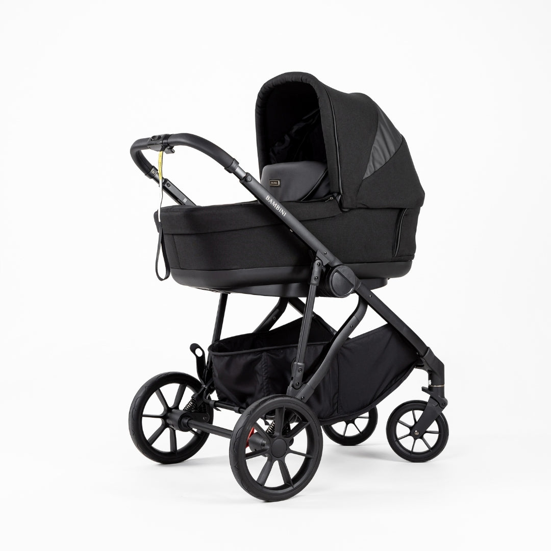 LISBON Single-to-Double Pram Black