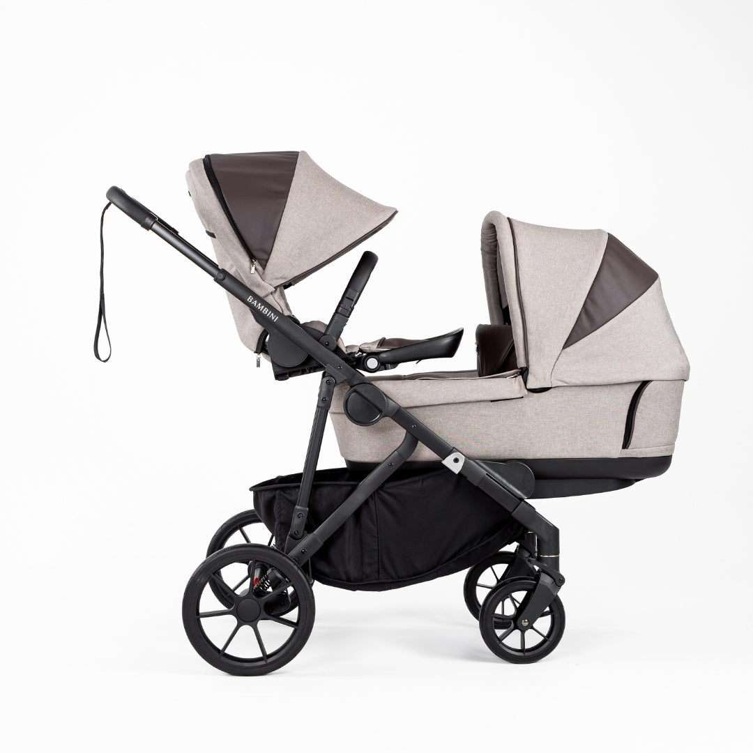 LISBON Single-to-Double Pram Sofia Mocha