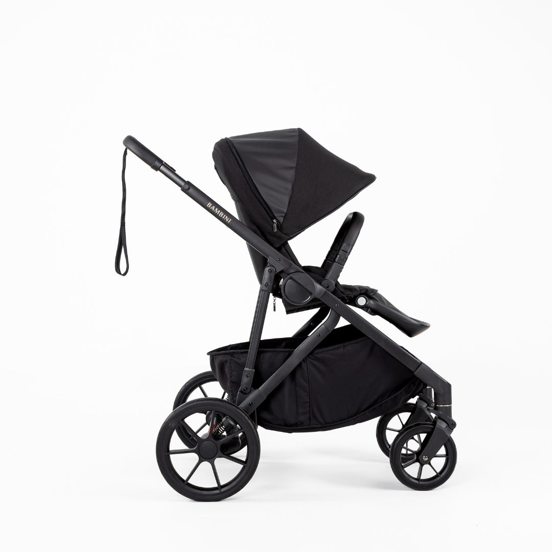 LISBON Single-to-Double Pram Black