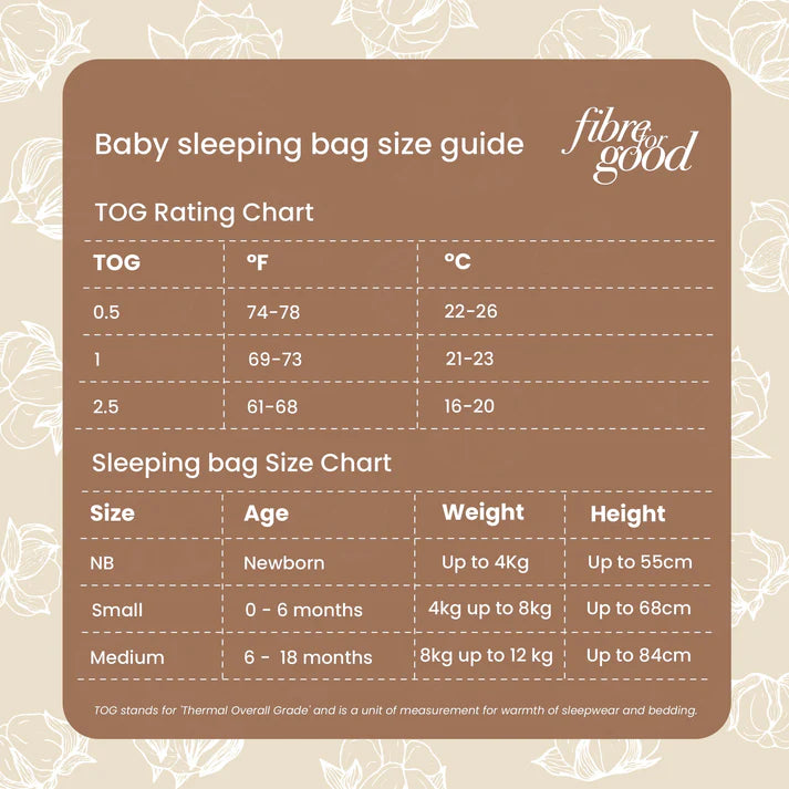Fibre for Good Organic Cotton Baby Sleeping Bag (2.5 TOG)