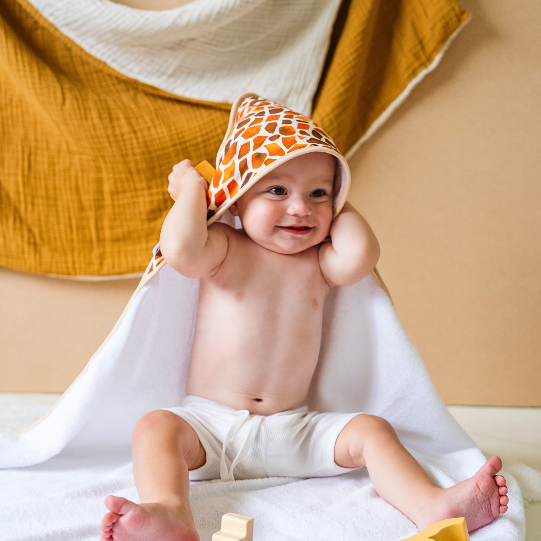 African Safari 'Spots' Organic Hooded Newborn to Toddler Towel