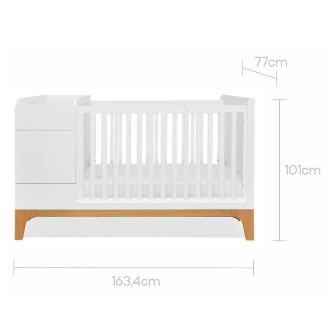 Ayven White Cot & Matching Underbed Drawer Bundle