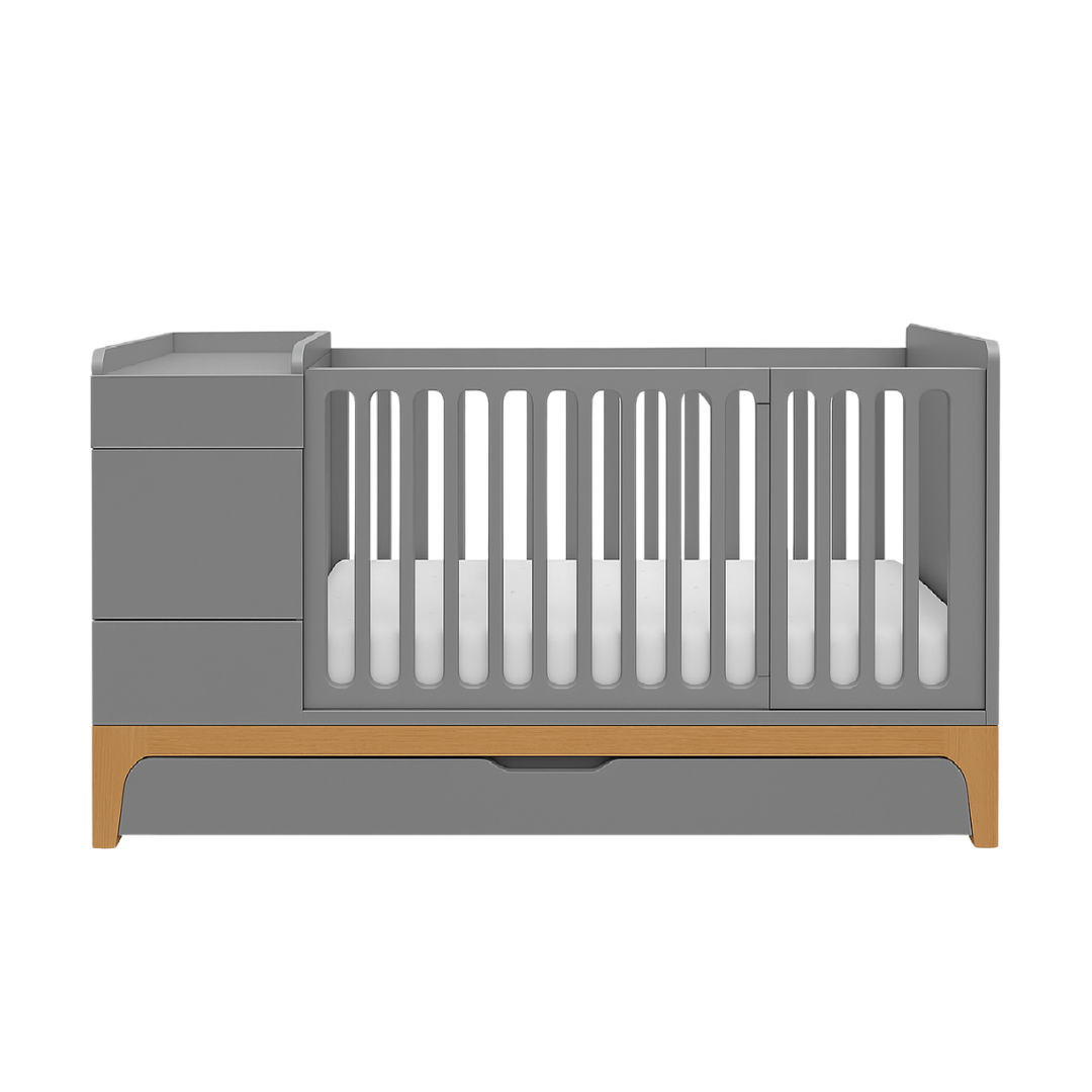 Ayven Grey Cot & Matching Undercot Drawer Bundle