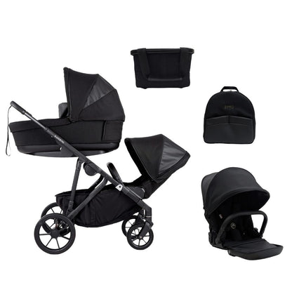 LISBON Single-to-Double Pram Noah Black