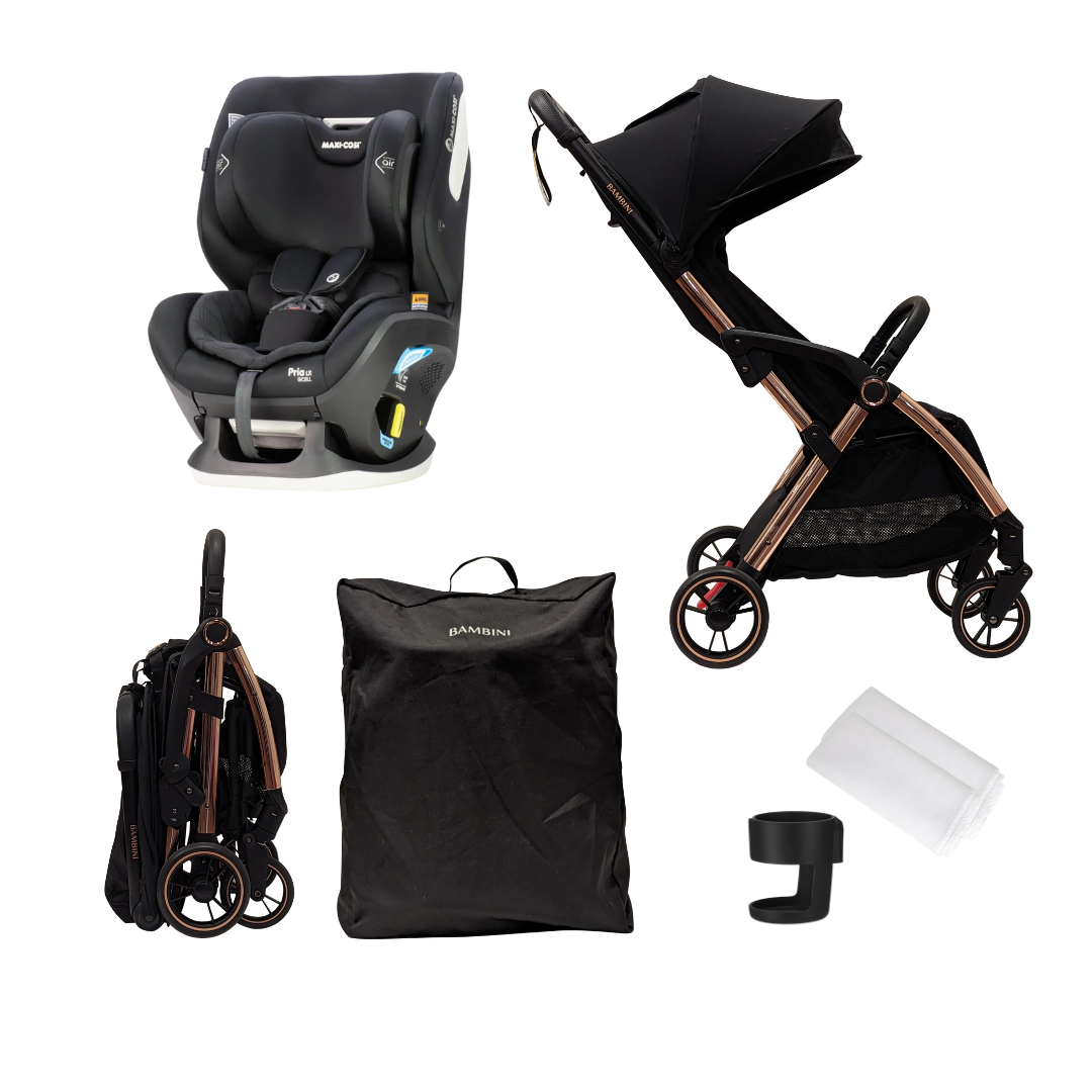 PARIS Rose Travel Stroller & Pria LX G-CELL Car Seat Bundle