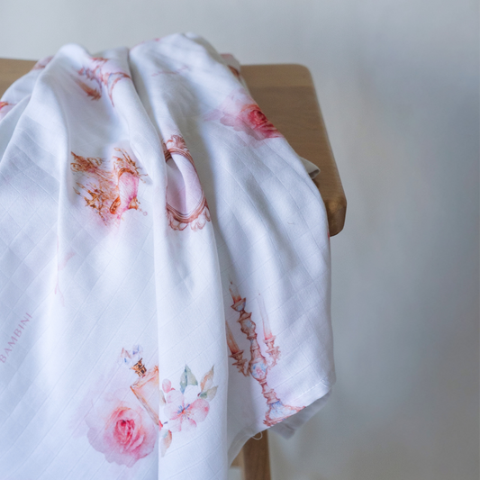 Pretty Pink 'Treasures' Organic Muslin Wrap