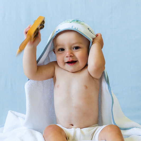 Underwater Worlds 'Reef' Organic Hooded Newborn to Toddler Towel