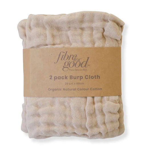 Fibre for Good Organic Cotton Muslin Burp Cloth 2pk