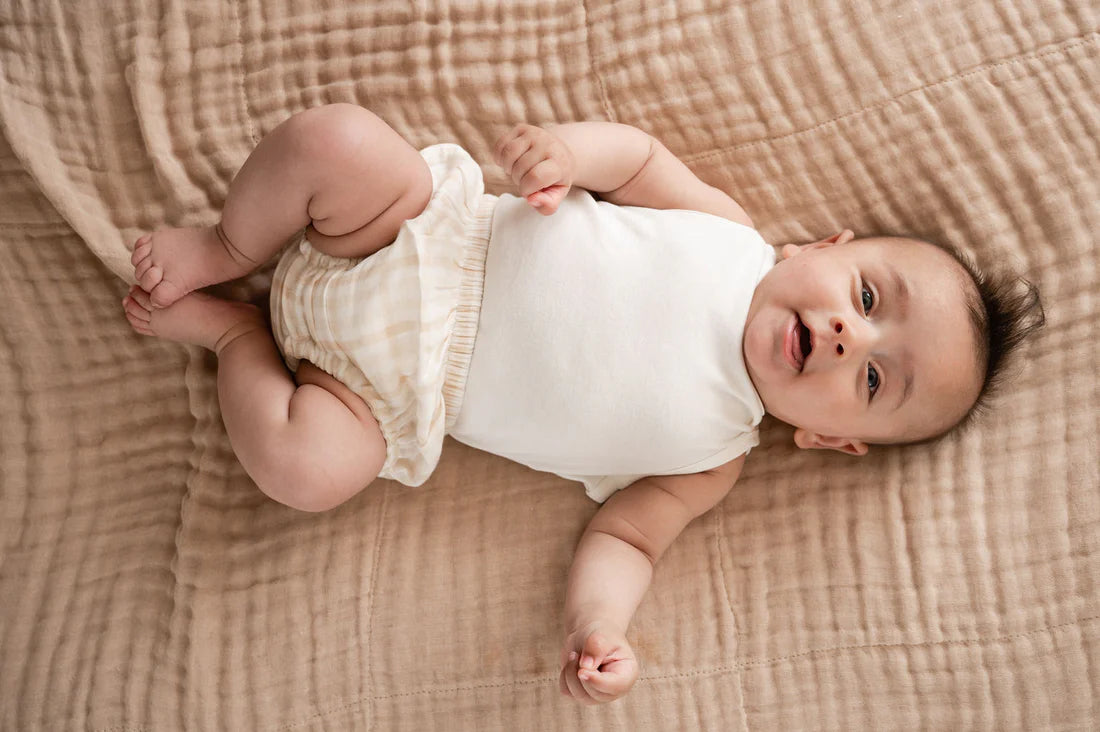 Fibre for Good Organic Cotton Sleeveless Body Suit in Natural White