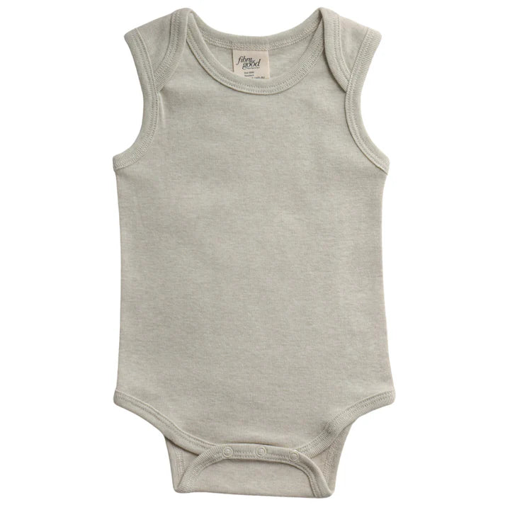 Fibre for Good Organic Cotton Sleeveless Body Suit in Sage