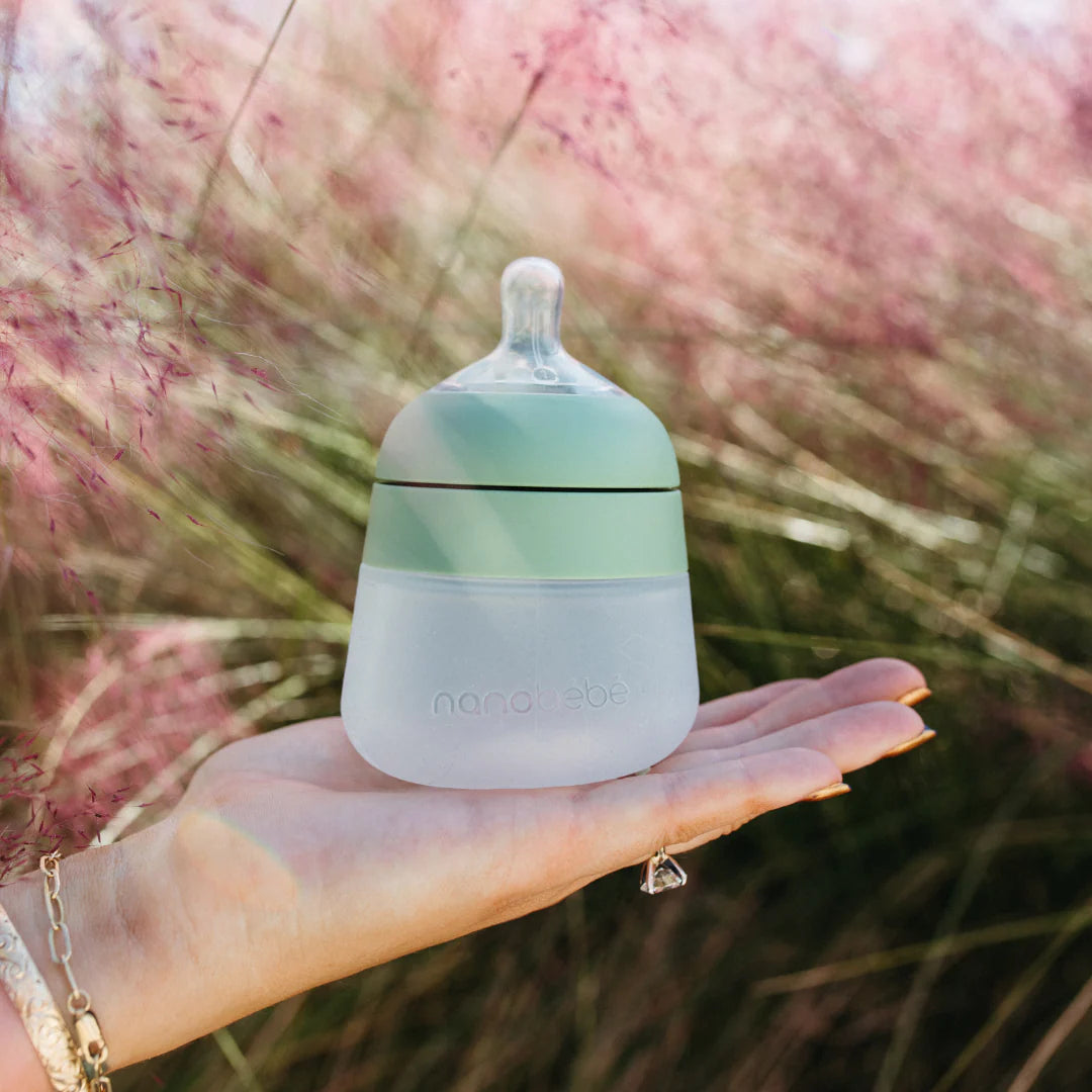 Nanobébé Flexy Silicone Feeding Set in Sage (Gen 2)