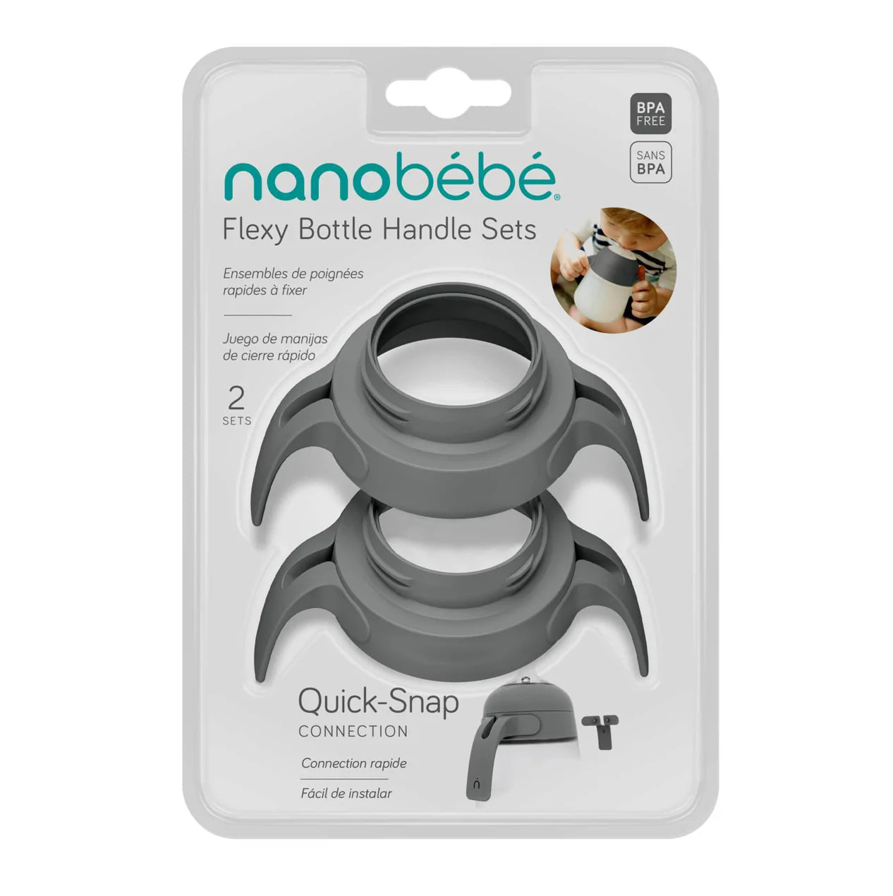 Nanobébé Silicone Bottle Handles 2 Pack