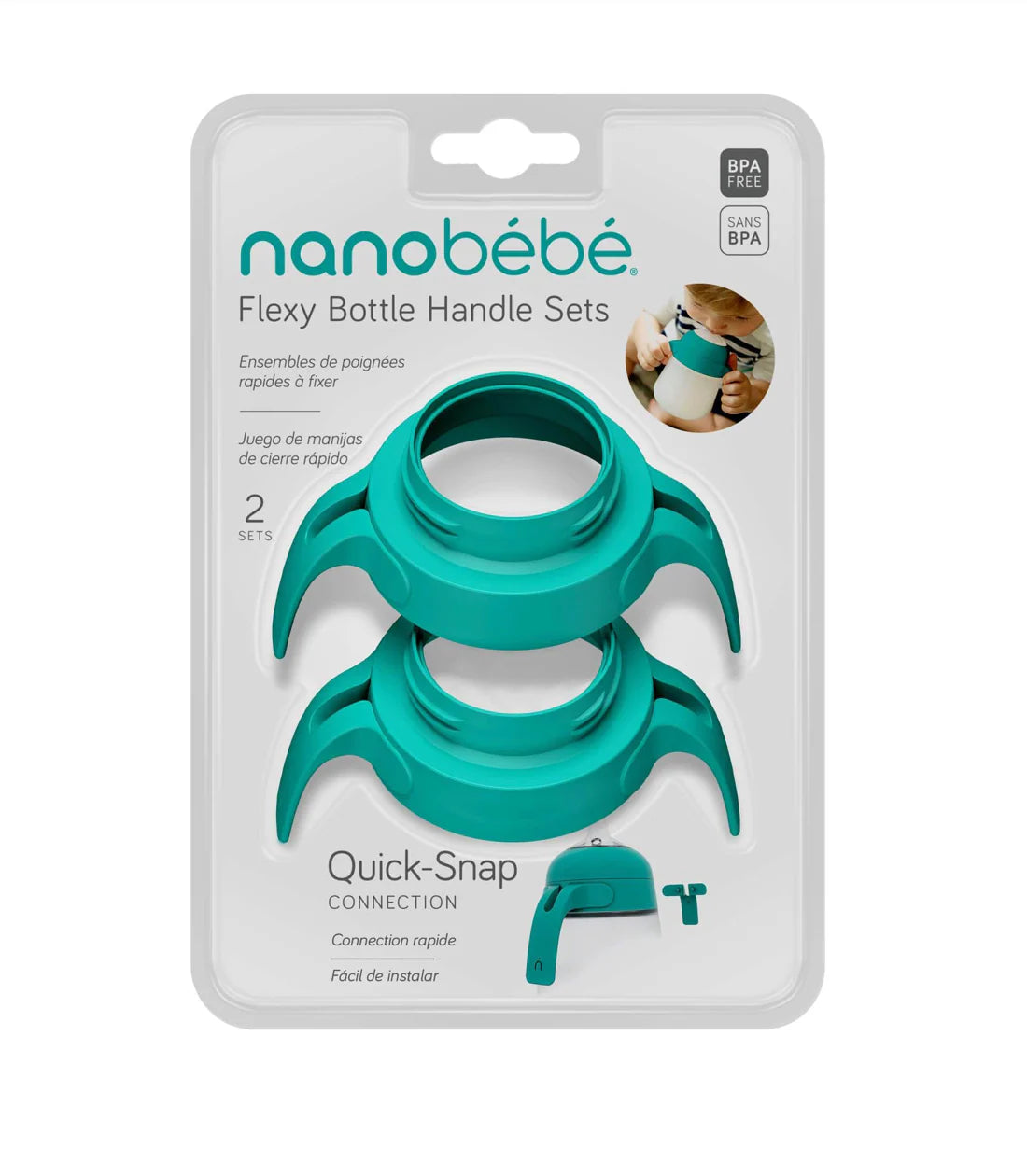Nanobébé Silicone Bottle Handles 2 Pack