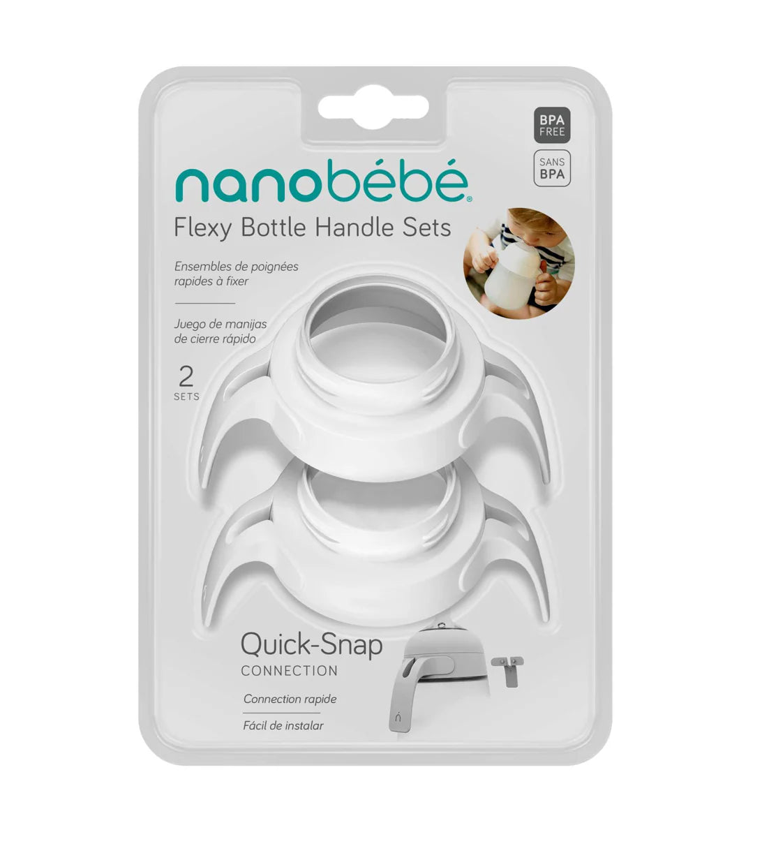 Nanobébé Silicone Bottle Handles 2 Pack